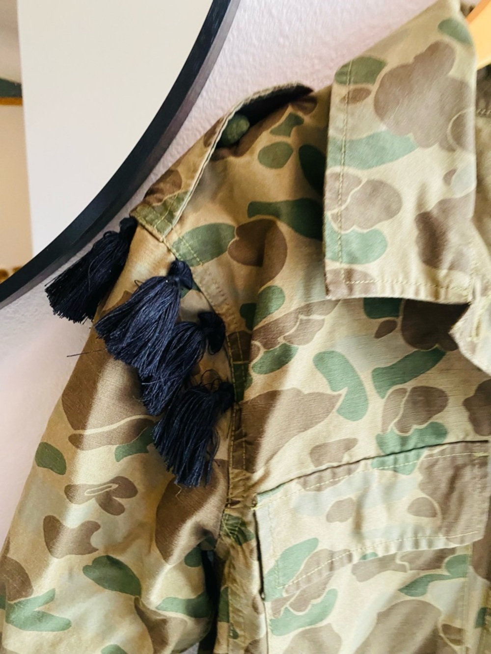 Coffee Shop Camo Floral Embroidered Tassel Jacket - Picture 7 of 11